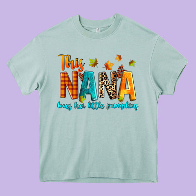 This Nana Loves Her Little Pumpkins Heavy Core Tee Designed By Texasbilliewilder