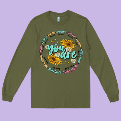 You Are Inspiration Long Sleeve Tee Designed By Maliassmallbusiness