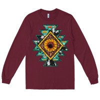Burgundy aztec leopard sunflower Long Sleeve Tee - JahusDesignShop