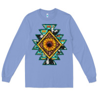 Colony Blue aztec leopard sunflower Long Sleeve Tee - JahusDesignShop