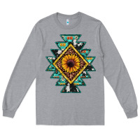 Heather Grey aztec leopard sunflower Long Sleeve Tee - JahusDesignShop