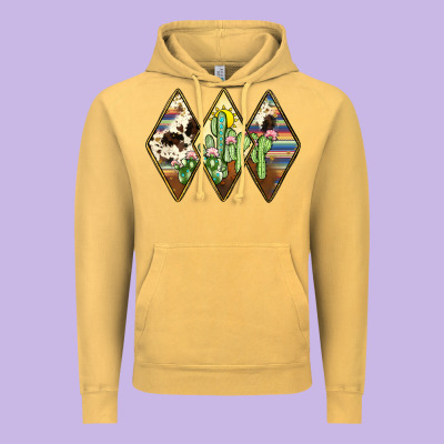 Cactus Serape Cowhide Vintage Hoodie Designed By Jahusdesignshop