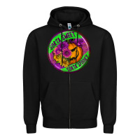 Black halloween round earrings Zipper Hoodie - BundleAndBundleShop