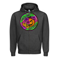 Charcoal Heather halloween round earrings Zipper Hoodie - BundleAndBundleShop