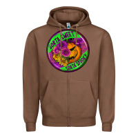 Chestnut halloween round earrings Zipper Hoodie - BundleAndBundleShop