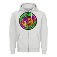 Dove Grey halloween round earrings Zipper Hoodie - BundleAndBundleShop