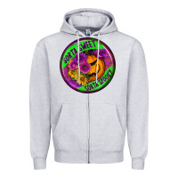 Heather Grey halloween round earrings Zipper Hoodie - BundleAndBundleShop