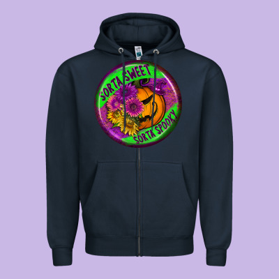 Halloween Round Earrings Zipper Hoodie Designed By Bundleandbundleshop