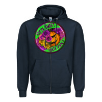 Navy halloween round earrings Zipper Hoodie - BundleAndBundleShop