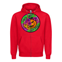 Red halloween round earrings Zipper Hoodie - BundleAndBundleShop