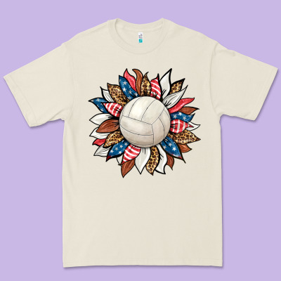 Volleyball Sunflower Premium Tee Designed By Hra Design Shop