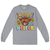 Heather Grey dont be a salty heifer Long Sleeve Tee - MaliasSmallBusiness