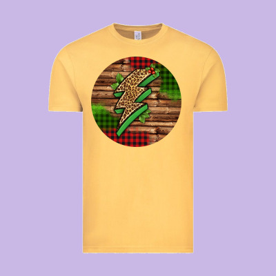 Leopard Lightning Bolt Christmas Vintage Tee Designed By Jasminsmagicworld