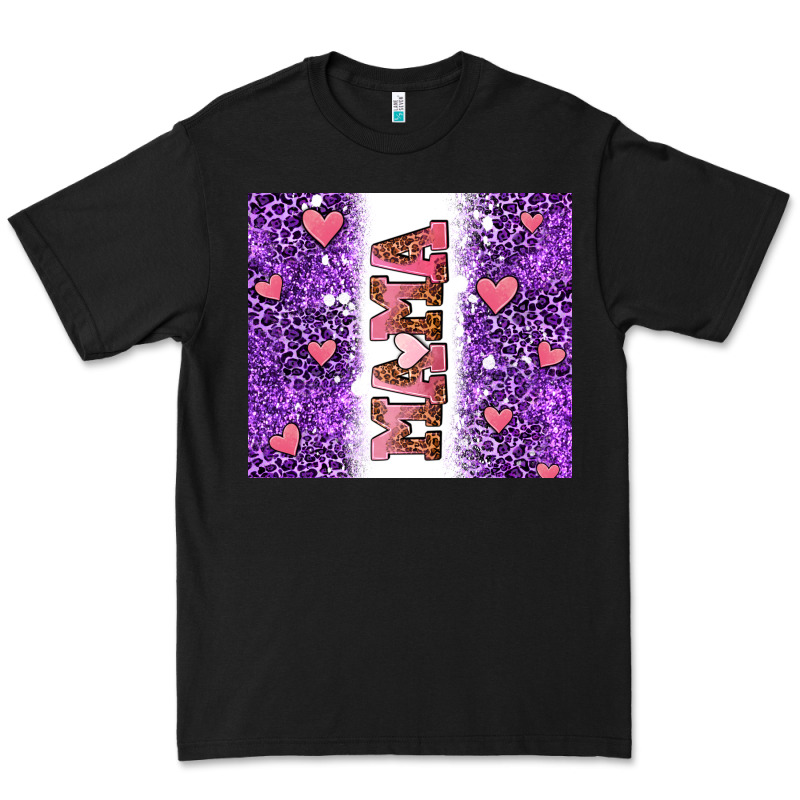 Purple Leopard Pink Mama Hearts Premium Tee by AdoDesignShop | Teevron