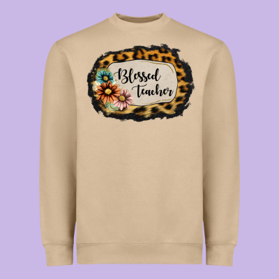 Blessed Teacher Heavyweight Sweatshirt Designed By Jasminsmagicworld