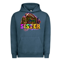 Pigment Midnight Navy football sister Urban Hoodie - OliviaCreatesArt