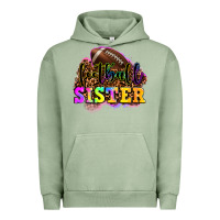 Pigment Oil Green football sister Urban Hoodie - OliviaCreatesArt