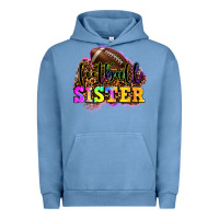 Pigment Pebble Blue football sister Urban Hoodie - OliviaCreatesArt