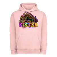 Pigment Salmon football sister Urban Hoodie - OliviaCreatesArt