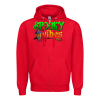 Red spooky vibes Zipper Hoodie - BundleAndBundleShop
