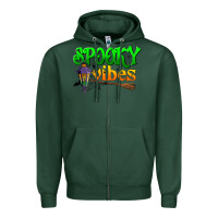 Sports Green spooky vibes Zipper Hoodie - BundleAndBundleShop