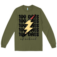 Army Green 100 days of school Long Sleeve Tee - MaliasSmallBusiness