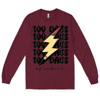 Burgundy 100 days of school Long Sleeve Tee - MaliasSmallBusiness