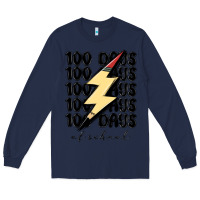 Navy 100 days of school Long Sleeve Tee - MaliasSmallBusiness