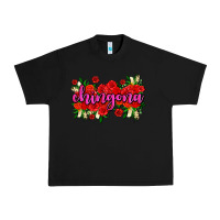 Black Chingona with roses Urban Heavy Tee - AdoDesignShop