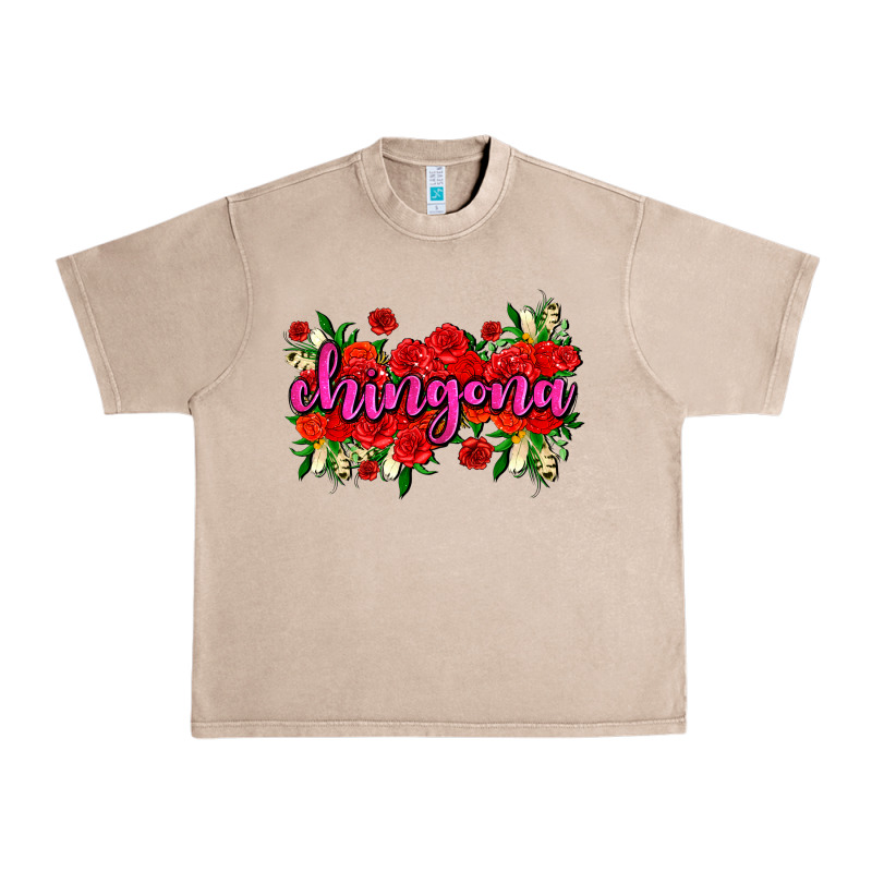 Chingona With Roses Urban Heavy Tee by AdoDesignShop | Teevron