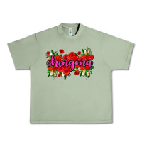 Oil Green Chingona with roses Urban Heavy Tee - AdoDesignShop
