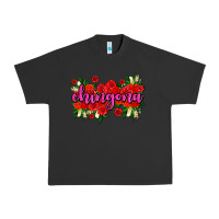 Pigment Black Chingona with roses Urban Heavy Tee - AdoDesignShop