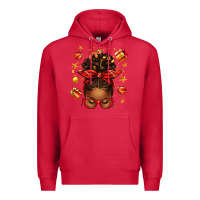 Cardinal christmas afro messy bun Premium Hoodie - texasbilliewilder
