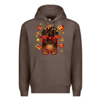Coffee christmas afro messy bun Premium Hoodie - texasbilliewilder