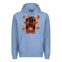 Colony Blue christmas afro messy bun Premium Hoodie - texasbilliewilder