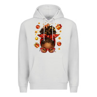 Dove Grey christmas afro messy bun Premium Hoodie - texasbilliewilder