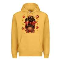Mustard christmas afro messy bun Premium Hoodie - texasbilliewilder