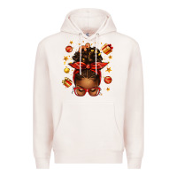 Pale Pink christmas afro messy bun Premium Hoodie - texasbilliewilder