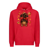 Red christmas afro messy bun Premium Hoodie - texasbilliewilder