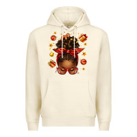 Sandshell christmas afro messy bun Premium Hoodie - texasbilliewilder