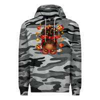 Slate Camo christmas afro messy bun Premium Hoodie - texasbilliewilder