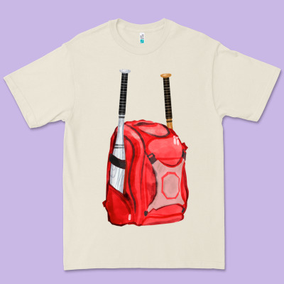 Red Bat Backpack Fa Element Premium Tee Designed By Fadigitalartstudio