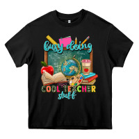 Black busy doing cool teacher stuff Heavy Core Tee - Zillion Design Studio
