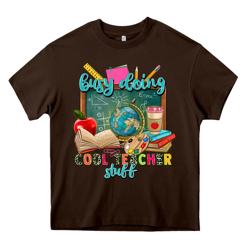 Busy Doing Cool Teacher Stuff Heavy Core Tee by Zillion Design Studio | Teevron