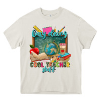 Cream busy doing cool teacher stuff Heavy Core Tee - Zillion Design Studio