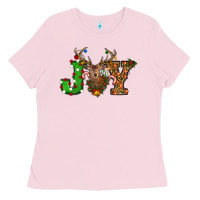 Bubblegum Pink christmas joy Ladies Tee - RanaPortraitStore