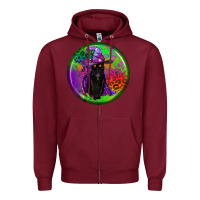Burgundy halloween round earrings Zipper Hoodie - BundleAndBundleShop