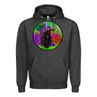 Charcoal Heather halloween round earrings Zipper Hoodie - BundleAndBundleShop