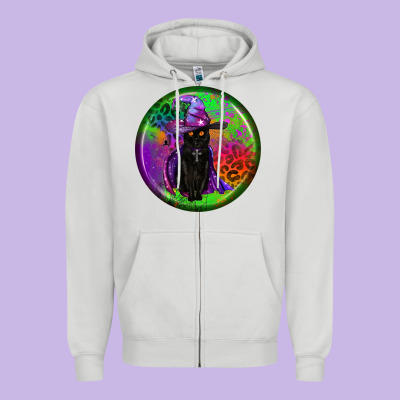 Halloween Round Earrings Zipper Hoodie Designed By Bundleandbundleshop