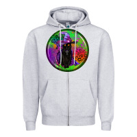 Heather Grey halloween round earrings Zipper Hoodie - BundleAndBundleShop